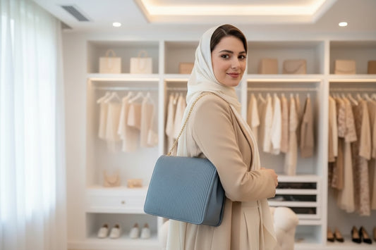 Denim Leather Satchel Bag