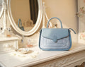 Denim Leather Satchel Bag