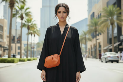 Pebbled Orange Crossbody Bag