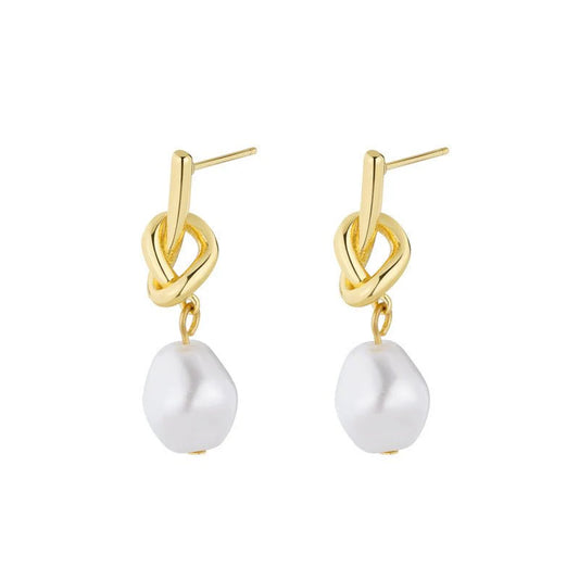 Womens French Vintage Baroque Pearl Earrings